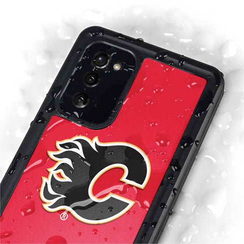 NHL Calgary Flames Solid Background Galaxy Note20 5G Waterproof Case