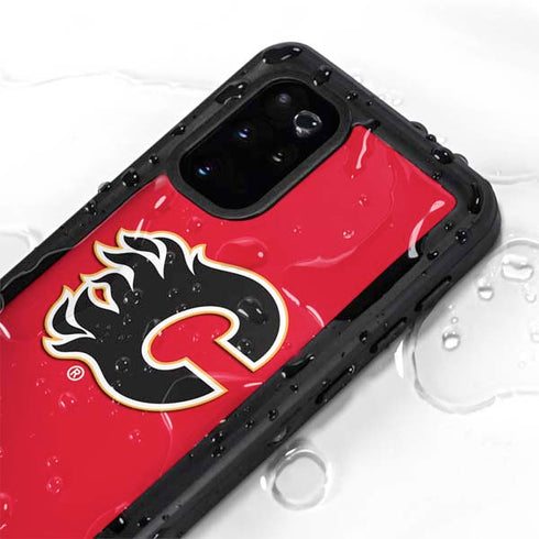 NHL Calgary Flames Solid Background Galaxy S20 Plus Waterproof Case