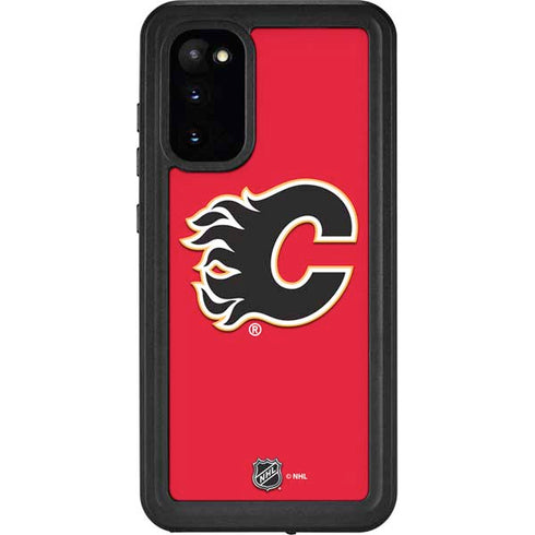 NHL Calgary Flames Solid Background Galaxy S20 Waterproof Case