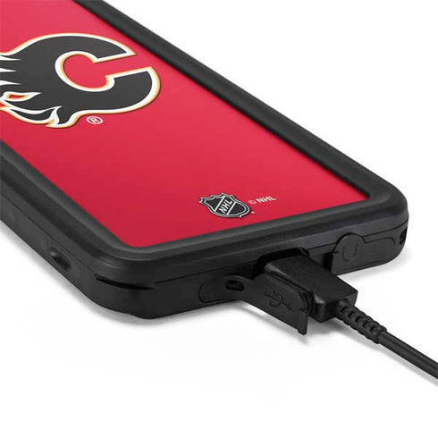 NHL Calgary Flames Solid Background Galaxy S20 Waterproof Case