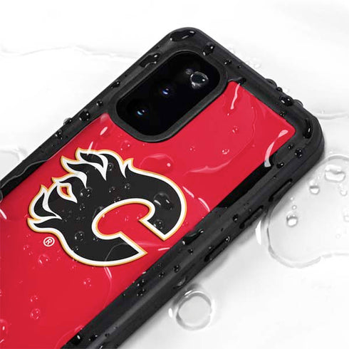 NHL Calgary Flames Solid Background Galaxy S20 Waterproof Case