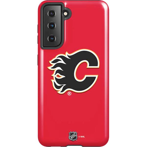 NHL Calgary Flames Solid Background Galaxy S21 5G Pro Case