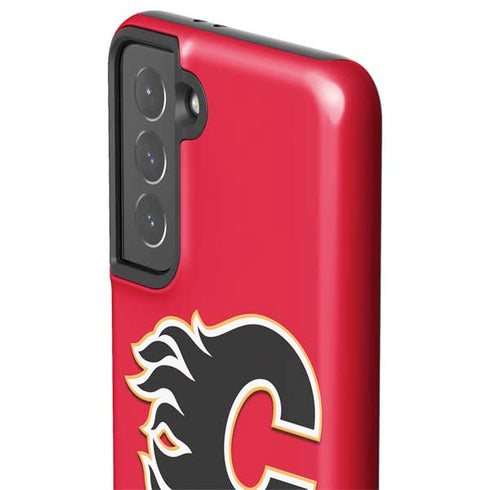 NHL Calgary Flames Solid Background Galaxy S21 5G Pro Case