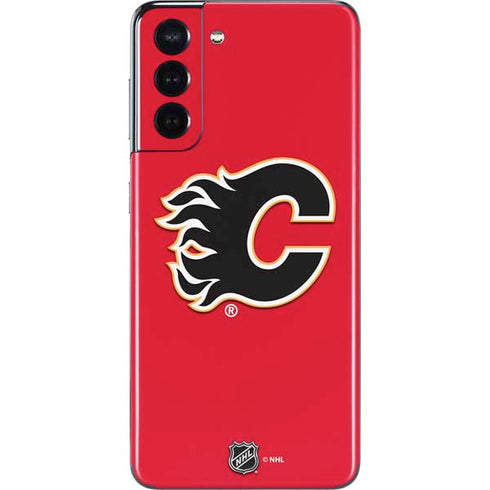 NHL Calgary Flames Solid Background Galaxy S21 5G Skin