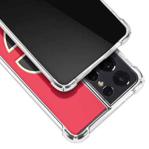 NHL Calgary Flames Solid Background Galaxy S21 Ultra 5G Clear Case