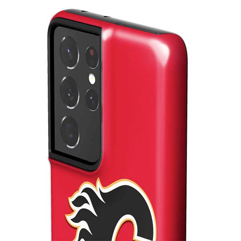 NHL Calgary Flames Solid Background Galaxy S21 Ultra 5G Pro Case