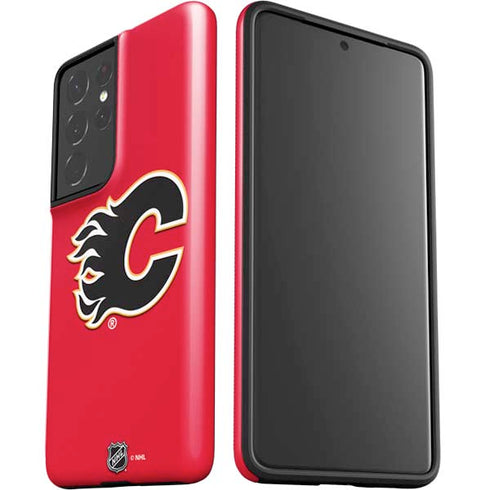 NHL Calgary Flames Solid Background Galaxy S21 Ultra 5G Pro Case