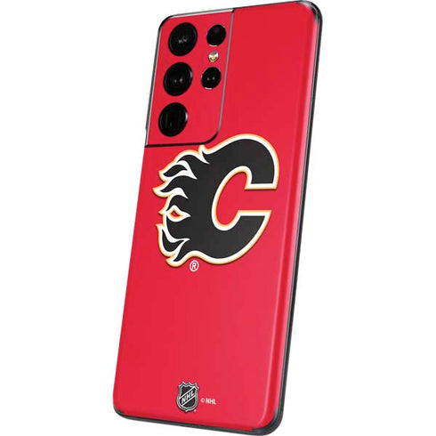 NHL Calgary Flames Solid Background Galaxy S21 Ultra 5G Skin