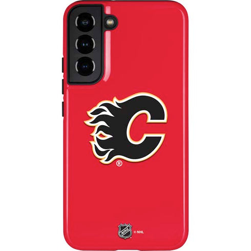 NHL Calgary Flames Solid Background Galaxy S22 Plus Pro Case