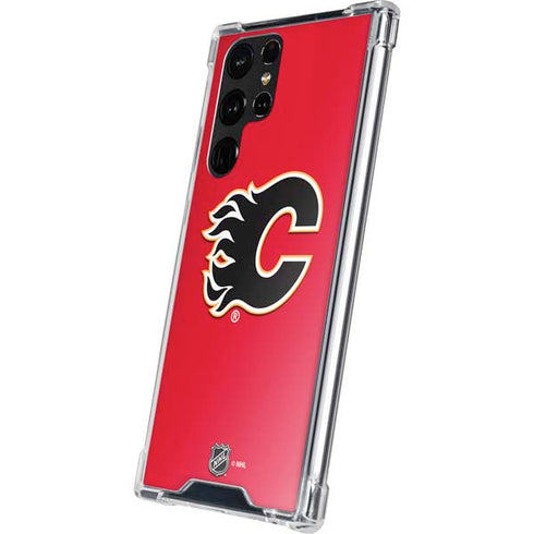 NHL Calgary Flames Solid Background Galaxy S22 Ultra Clear Case