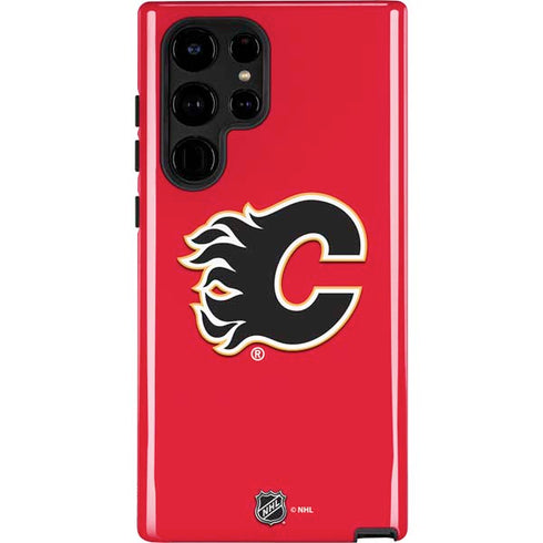 NHL Calgary Flames Solid Background Galaxy S22 Ultra Pro Case
