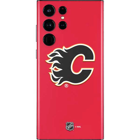 NHL Calgary Flames Solid Background Galaxy S22 Ultra Skin