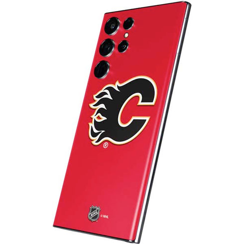 NHL Calgary Flames Solid Background Galaxy S22 Ultra Skin