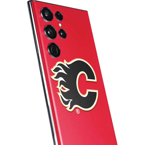 NHL Calgary Flames Solid Background Galaxy S22 Ultra Skin