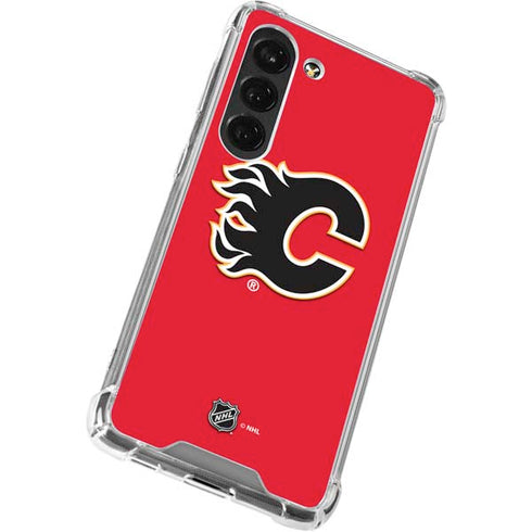 NHL Calgary Flames Solid Background Galaxy S23 Clear Case