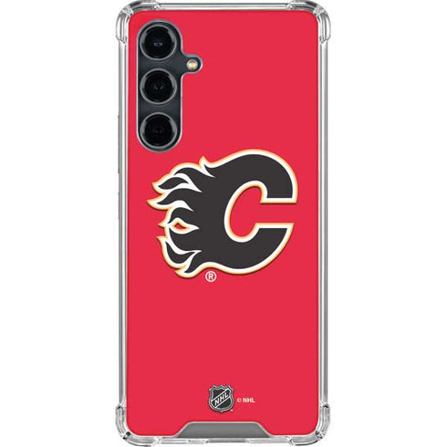 NHL Calgary Flames Solid Background Galaxy S23 FE Clear Case