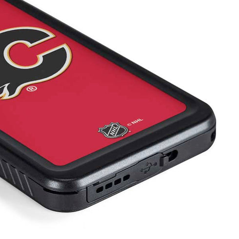 NHL Calgary Flames Solid Background Galaxy S23 Plus Waterproof Case