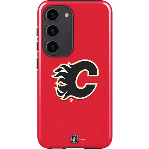 NHL Calgary Flames Solid Background Galaxy S23 Pro Case