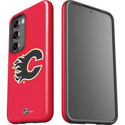 NHL Calgary Flames Solid Background Galaxy S23 Pro Case