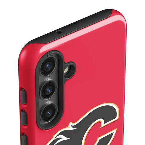 NHL Calgary Flames Solid Background Galaxy S24 Impact Case