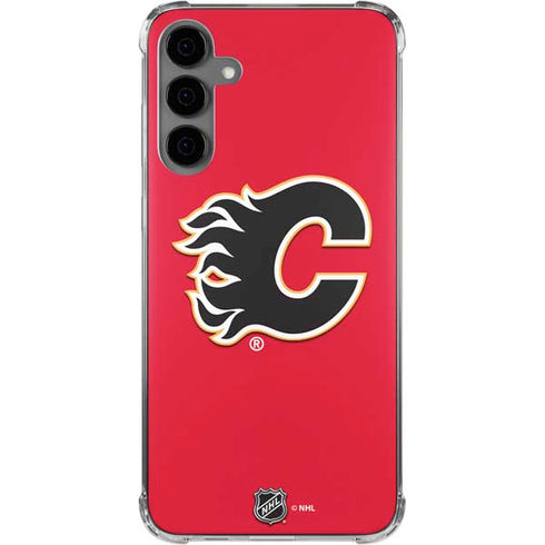 NHL Calgary Flames Solid Background Galaxy S24 Plus Clear Case