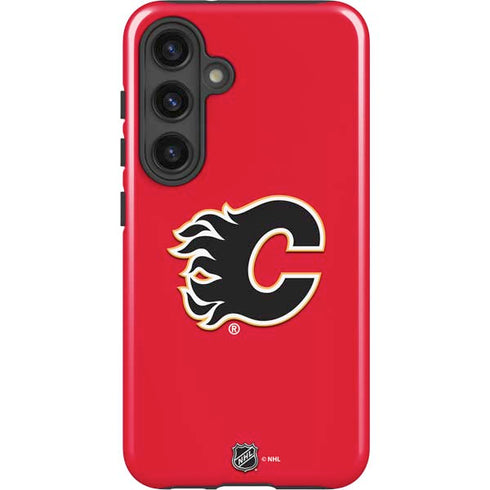 NHL Calgary Flames Solid Background Galaxy S24 Plus Impact Case