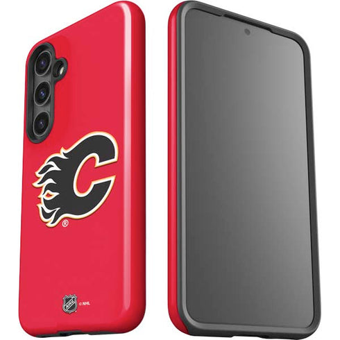 NHL Calgary Flames Solid Background Galaxy S24 Plus Impact Case