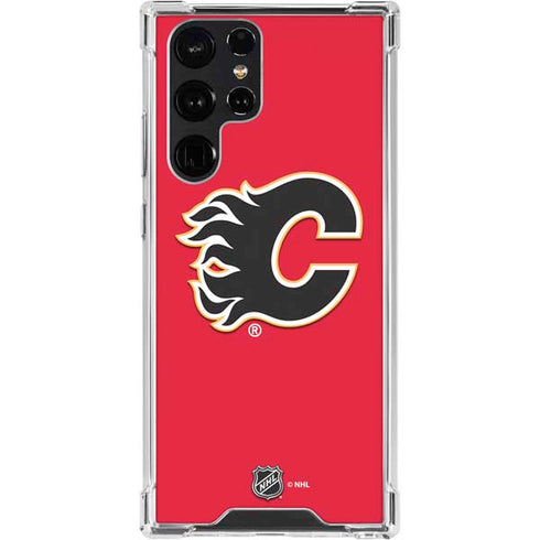 NHL Calgary Flames Solid Background Galaxy S24 Ultra Clear Case