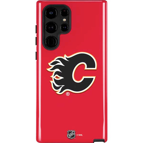NHL Calgary Flames Solid Background Galaxy S24 Ultra Impact Case
