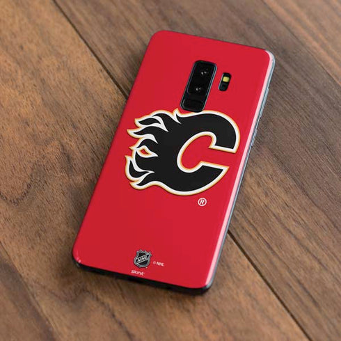NHL Calgary Flames Solid Background Galaxy S9 Plus Skin