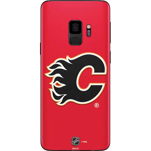 NHL Calgary Flames Solid Background Galaxy S9 Skin