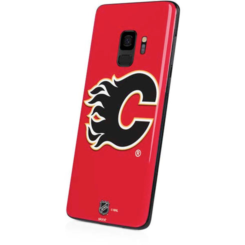 NHL Calgary Flames Solid Background Galaxy S9 Skin