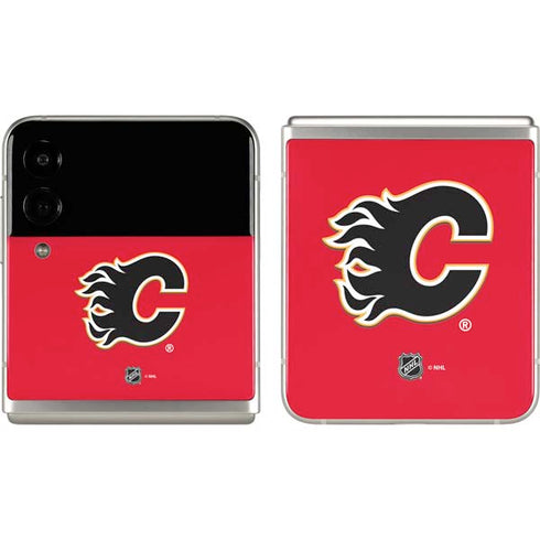 NHL Calgary Flames Solid Background Galaxy Z Flip3 5G Skin