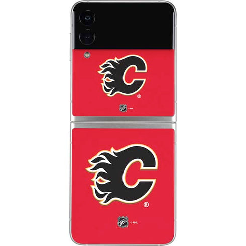 NHL Calgary Flames Solid Background Galaxy Z Flip3 5G Skin