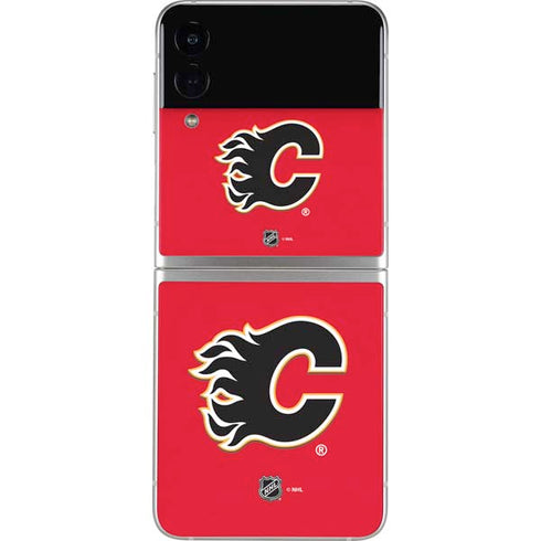 NHL Calgary Flames Solid Background Galaxy Z Flip4 5G Skin