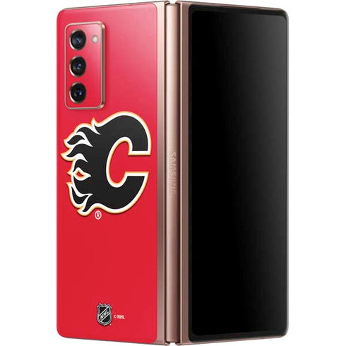 NHL Calgary Flames Solid Background Galaxy Z Fold2 5G Skin
