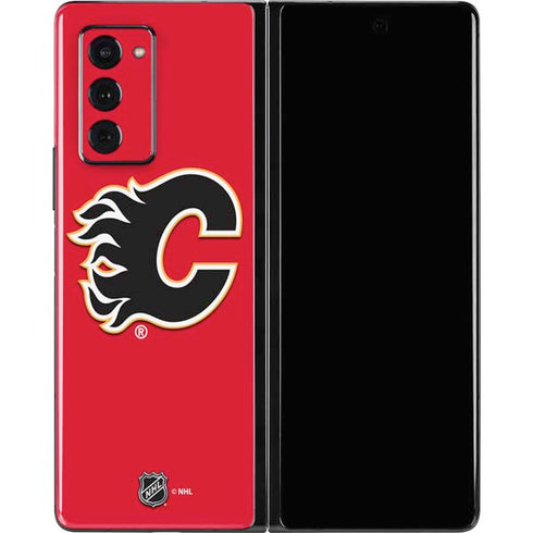 NHL Calgary Flames Solid Background Galaxy Z Fold2 5G Skin