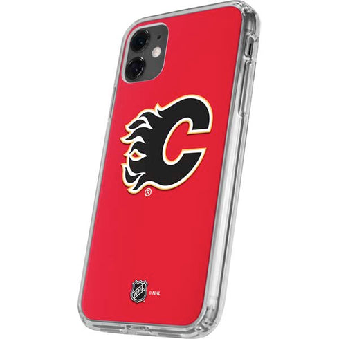 NHL Calgary Flames Solid Background iPhone 11 Clear Case