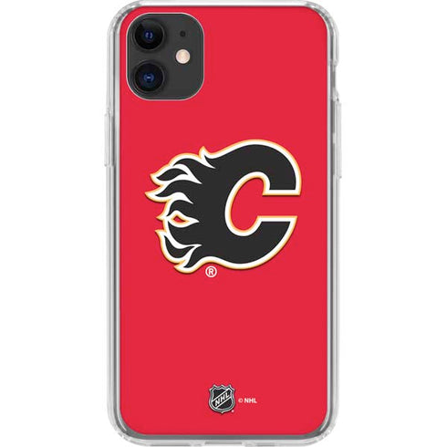 NHL Calgary Flames Solid Background iPhone 11 Clear Case