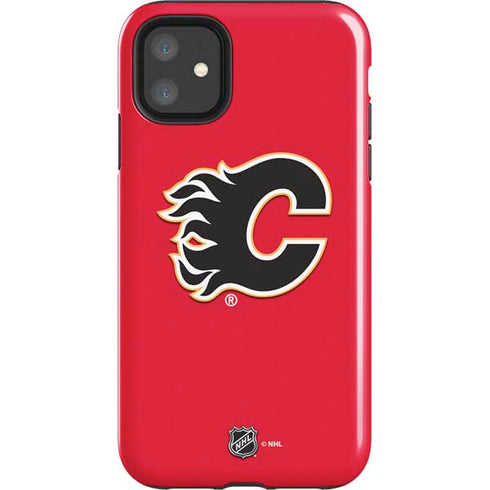 NHL Calgary Flames Solid Background iPhone 11 Impact Case
