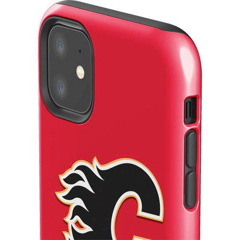 NHL Calgary Flames Solid Background iPhone 11 Impact Case