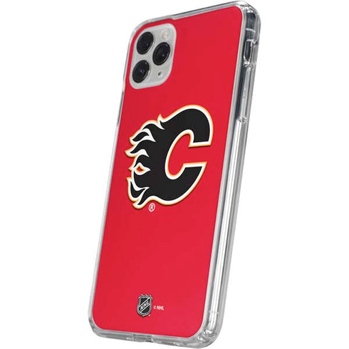 NHL Calgary Flames Solid Background iPhone 11 Pro Clear Case