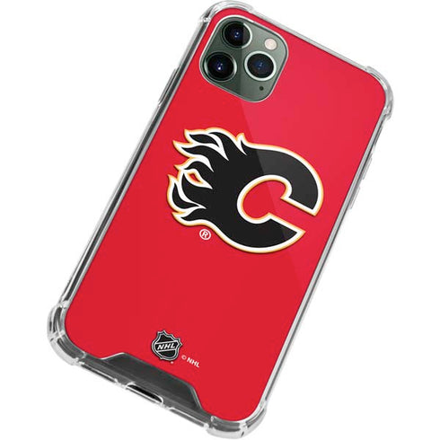 NHL Calgary Flames Solid Background iPhone 11 Pro Max Clear Case
