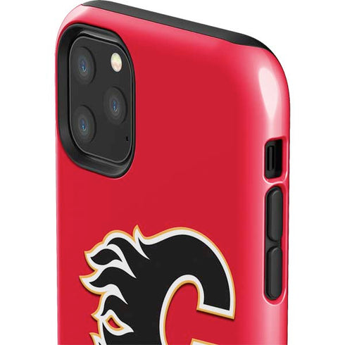 NHL Calgary Flames Solid Background iPhone 11 Pro Max Impact Case