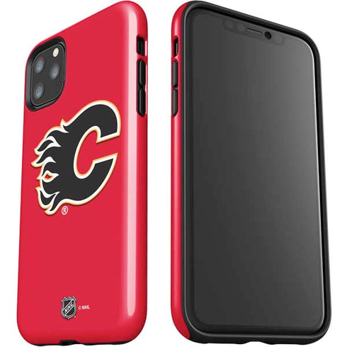 NHL Calgary Flames Solid Background iPhone 11 Pro Max Impact Case