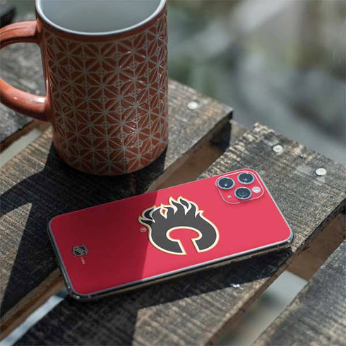NHL Calgary Flames Solid Background iPhone 11 Pro Max Skin