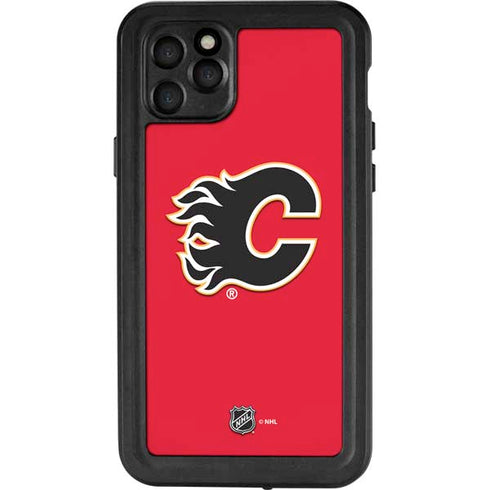 NHL Calgary Flames Solid Background iPhone 11 Pro Max Waterproof Case