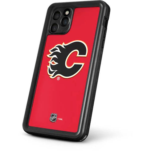 NHL Calgary Flames Solid Background iPhone 11 Pro Max Waterproof Case