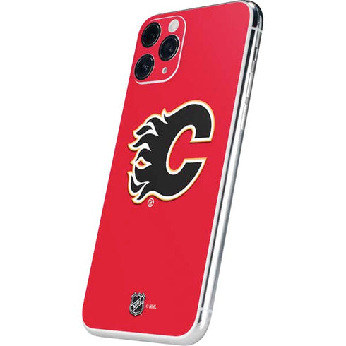 NHL Calgary Flames Solid Background iPhone 11 Pro Skin