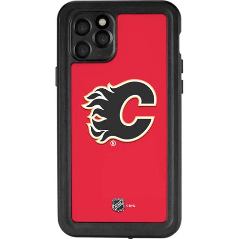 NHL Calgary Flames Solid Background iPhone 11 Pro Waterproof Case